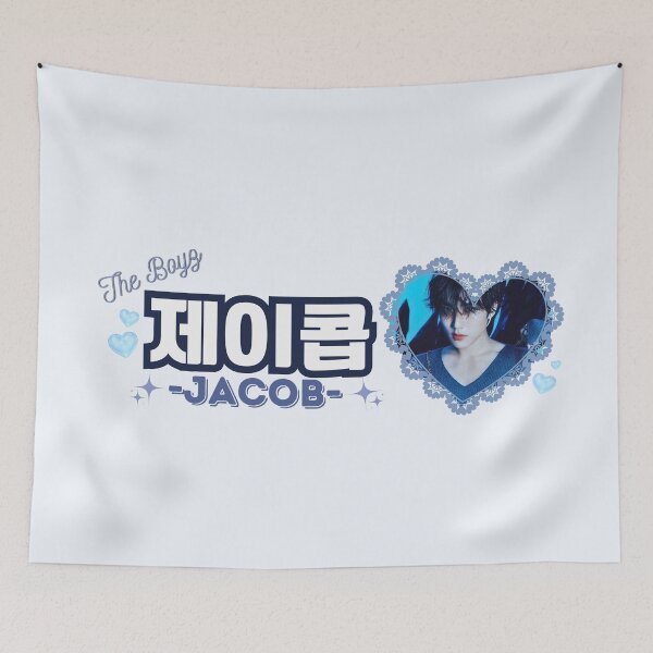 Item preview, JACOB The Boyz Kpop Boy Group Blue Members Name Collage Design  designed and sold by AJUNICE STUDIO.