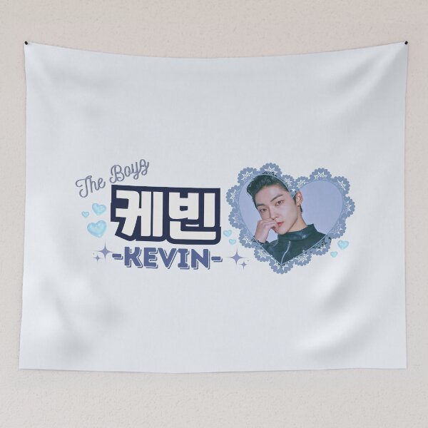 Item preview, KEVIN The Boyz Kpop Boy Group Blue Members Name Collage Design  designed and sold by AJUNICE STUDIO.