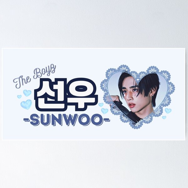 Item preview, SUNWOO The Boyz Kpop Boy Group Blue Members Name Collage Design  designed and sold by AJUNICE STUDIO.