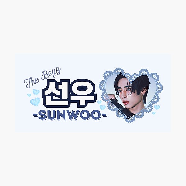 Item preview, SUNWOO The Boyz Kpop Boy Group Blue Members Name Collage Design  designed and sold by AJUNICE STUDIO.
