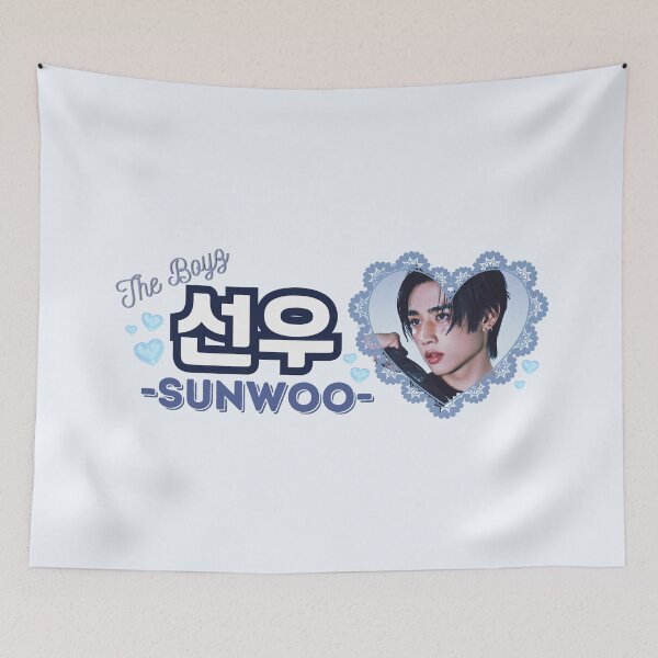 Item preview, SUNWOO The Boyz Kpop Boy Group Blue Members Name Collage Design  designed and sold by AJUNICE STUDIO.