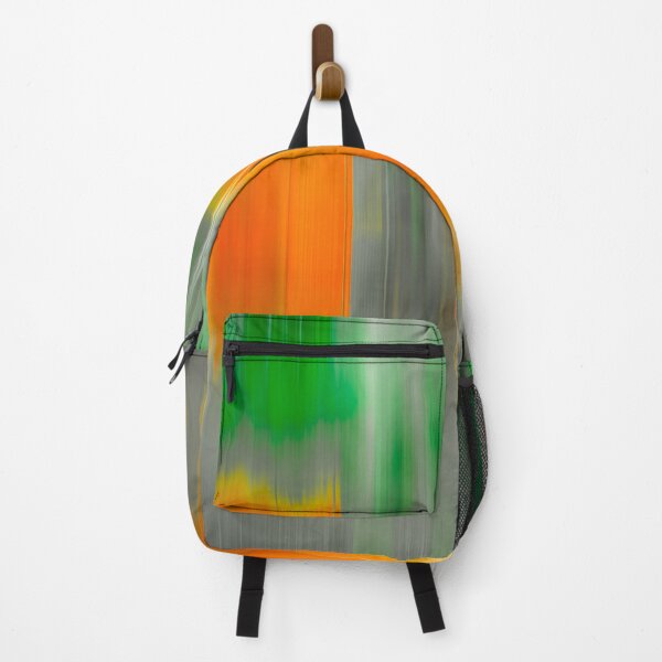 Item preview, ABSTRACT CLASSIC ORANNNNGE Vibrant vertical streaks of orange and green dominate the composition creating a dynamic  blurred effect designed and sold by EyezWatchin.