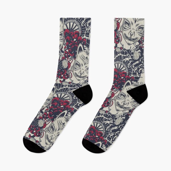 Item preview, Vintage Japanese Masks Textile Pattern - Cultural Elegance for Home Décor designed and sold by paulo silveira.