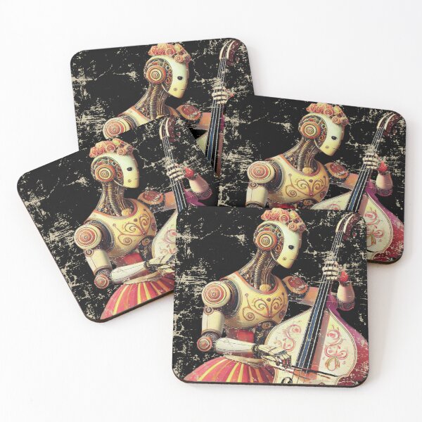 Item preview, Fairy Tale Android Playing Contrabass – Futuristic Vintage Style designed and sold by DreamsArtwear.