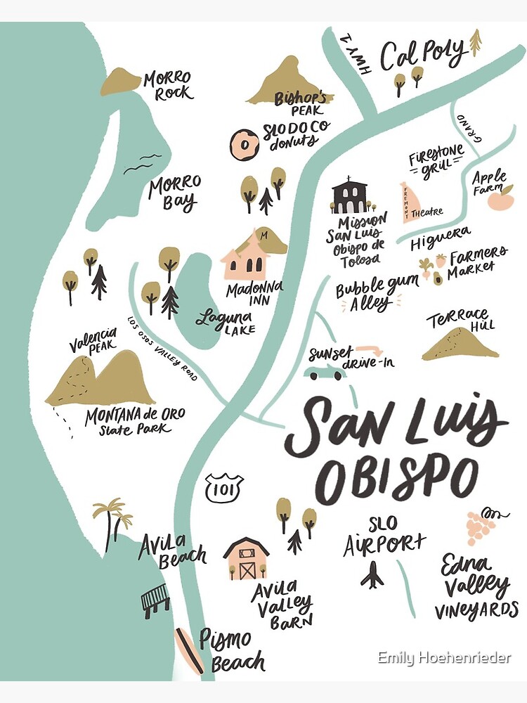 san luis obispo tourist map