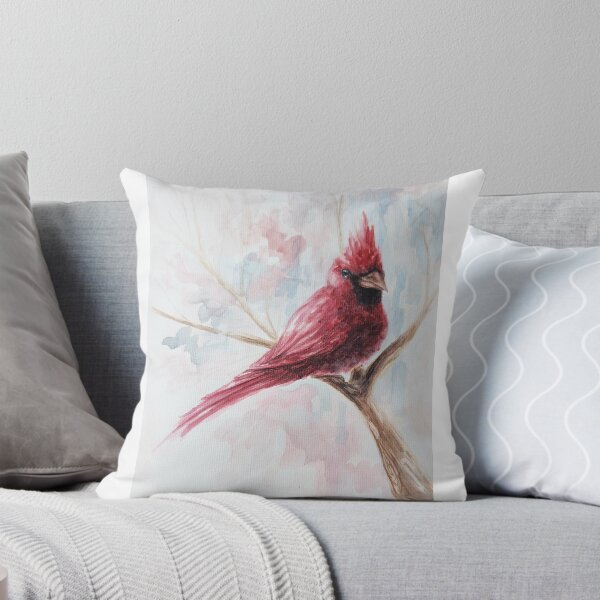 Item preview, Lindo cardenal posado en una rama en acuarela designed and sold by AcrylicsbyJen.