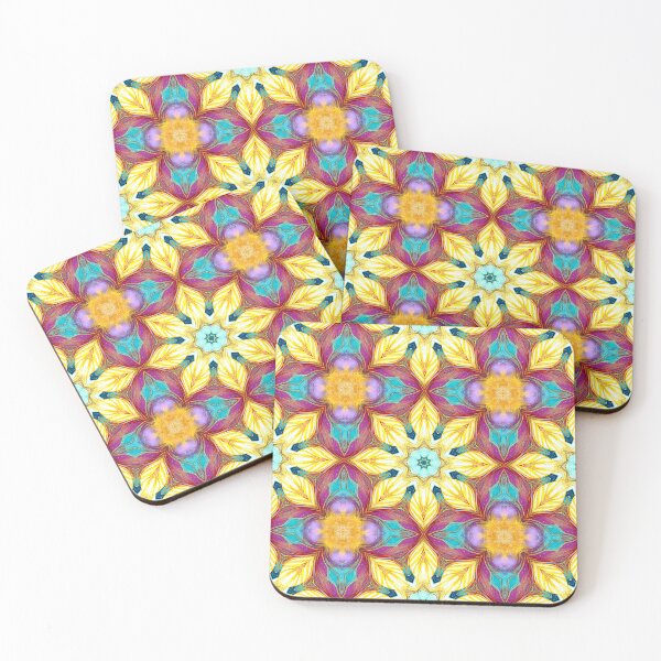 Item preview, Colorful floral geometric pattern designed and sold by AleksaDesignMTL.