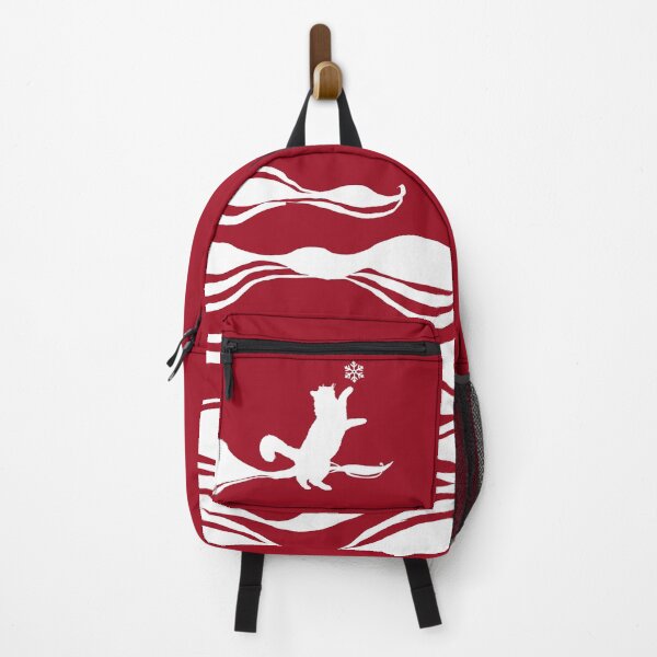 Item preview, Minimal Cute Cat Catching a Snowflake (Christmas red) designed and sold by Kataverse.