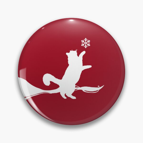 Item preview, Minimal Cute Cat Catching a Snowflake (Christmas red) designed and sold by Kataverse.