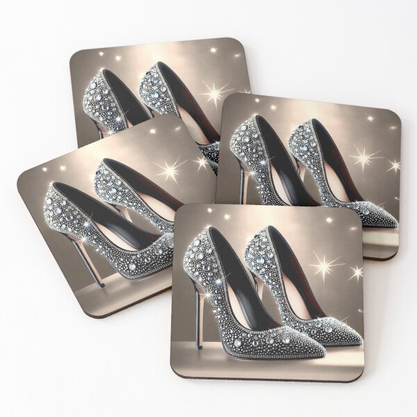 Item preview, BLACK HIGH HEELS SPARKLE GLAMOR DIAMOND STILETTO PUMPS ART 1 designed and sold by Arts4U.