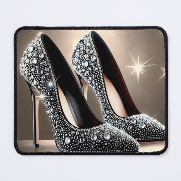 Item preview, BLACK HIGH HEELS SPARKLE GLAMOR DIAMOND STILETTO PUMPS ART 1 designed and sold by Arts4U.