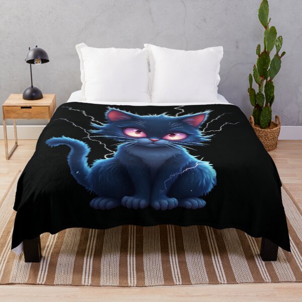 Item preview, Glowing Electric Black Cat with Neon Eyes designed and sold by RobertHun.