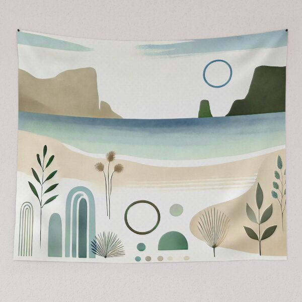 Item preview, Modern Coastal Abstract with Botanical Elements designed and sold by ChrisButler.
