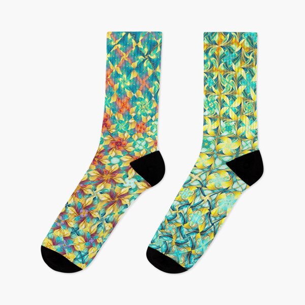 Item preview, Vibrant Geometric Floral Abstract Pattern designed and sold by AleksaDesignMTL.