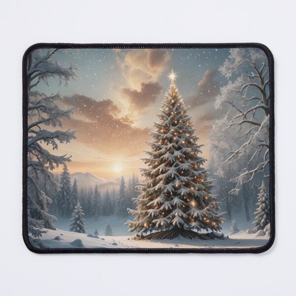 Item preview, Christmas tree in snow landscape - wall art designed and sold by melissabeta.