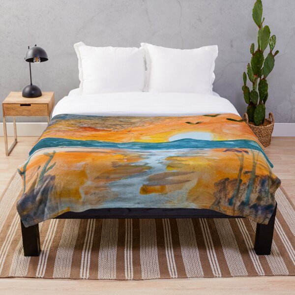 Aperçu de l'œuvre Amber Vloothuis : Coucher de soleil doré créée et vendue par SplashAndShape.