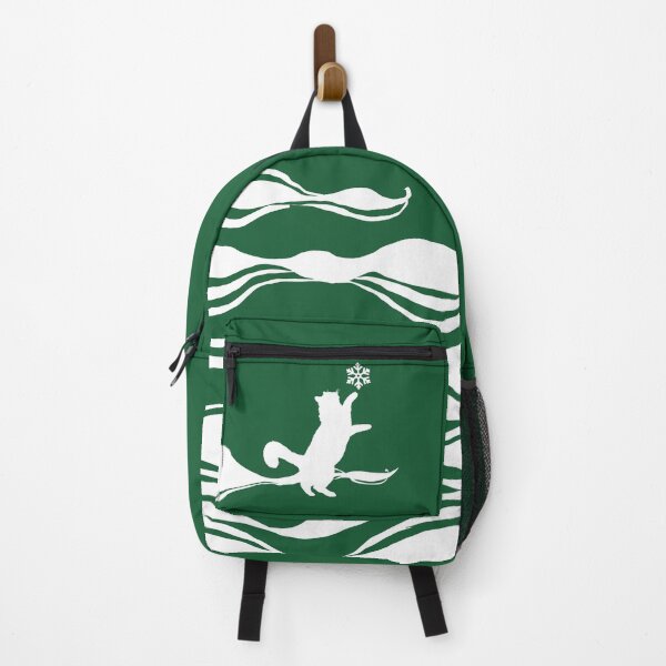 Item preview, Minimal Cute Cat Catching a Snowflake (Christmas green) designed and sold by Kataverse.