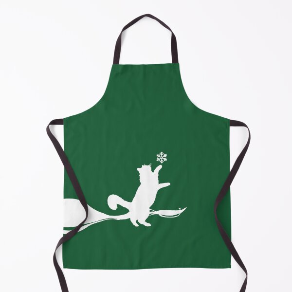Item preview, Minimal Cute Cat Catching a Snowflake (Christmas green) designed and sold by Kataverse.