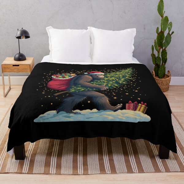 Item preview, bigfoot with a christmas tree and presents designed and sold by Digital Art and Funny Pets.