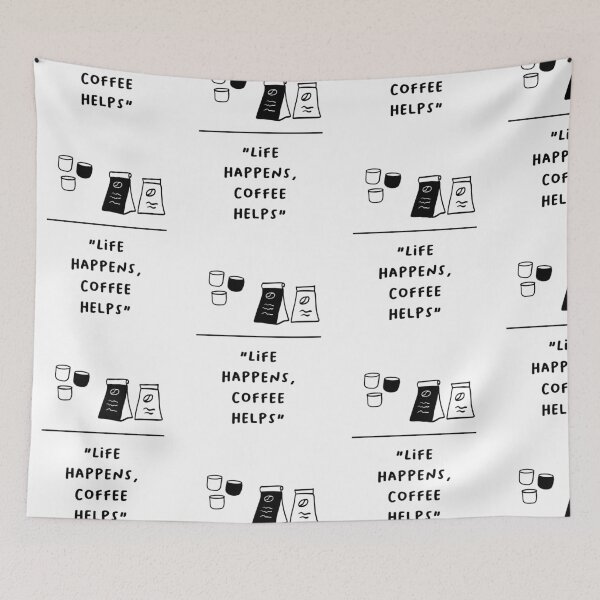 Item preview, Life Happens, Coffee Helps – Minimalist Coffee Design designed and sold by RM-Journey.