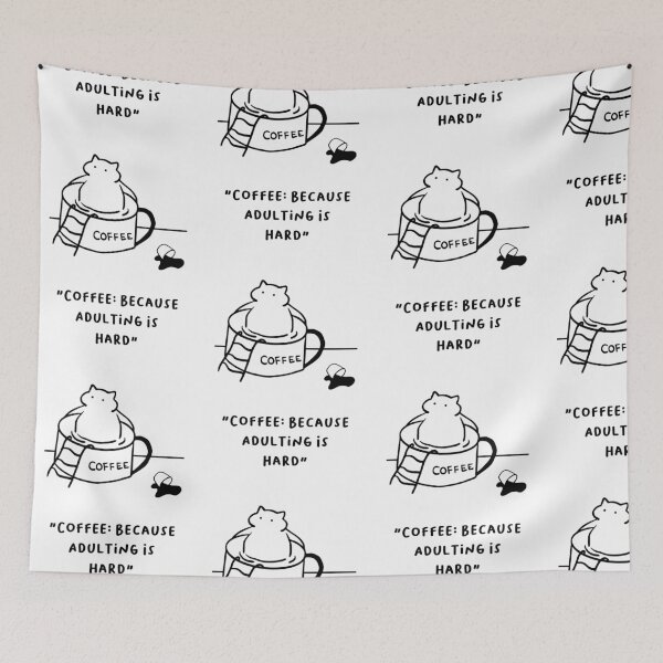 Item preview, Coffee: Because Adulting Is Hard – Adorable Cat Design designed and sold by RM-Journey.