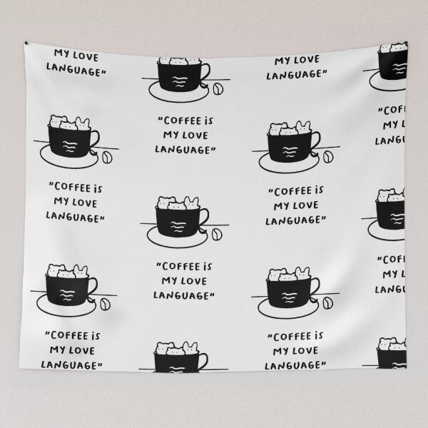 Item preview, Coffee Is My Love Language – Sweet Cat Coffee Art designed and sold by RM-Journey.