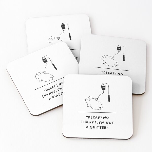 Item preview, Decaf? No Thanks, I’m Not a Quitter – Funny Cat Coffee Art designed and sold by RM-Journey.