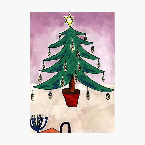 Dreidel Christmas Tree Photographic Print