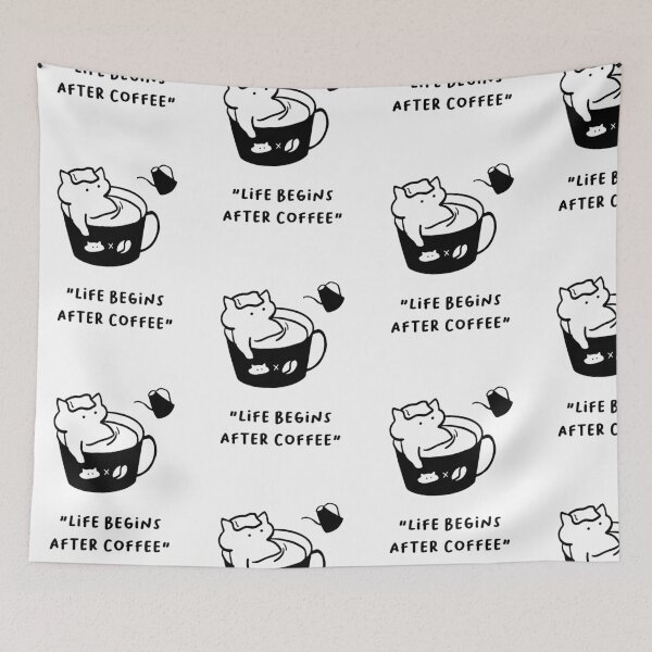 Item preview, Life Begins After Coffee – Minimalist Coffee Quote Art designed and sold by RM-Journey.