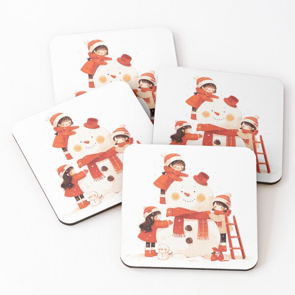 Item preview, Cute kids building a Snowman designed and sold by MendaciousMina.