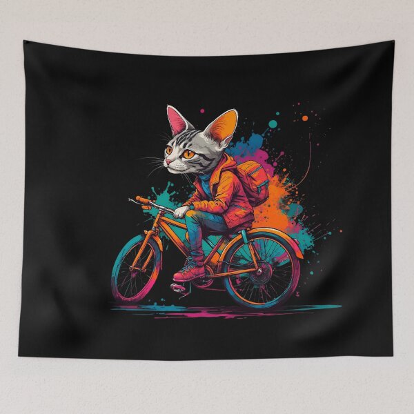 Item preview, American shorthair cat on a bike designed and sold by Furrifico.