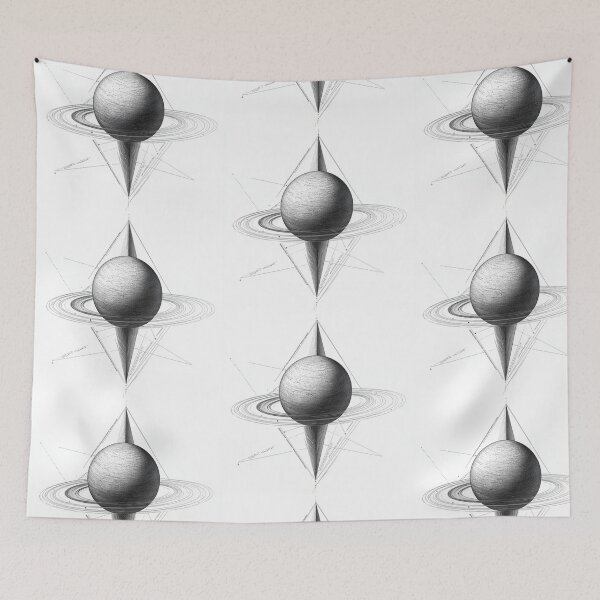 Item preview, Geometric Saturn: Minimalists Fine-Line Space Art designed and sold by Desireehaz.