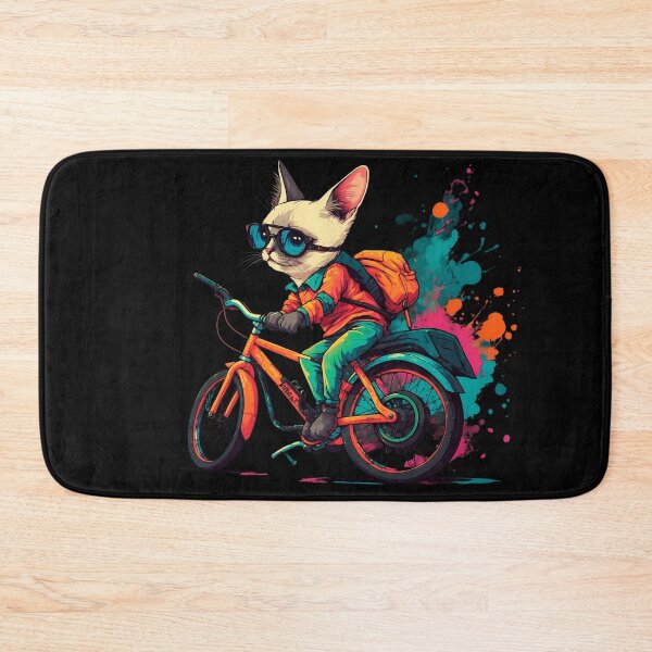 Item preview, Siamese cat on a bike designed and sold by Furrifico.