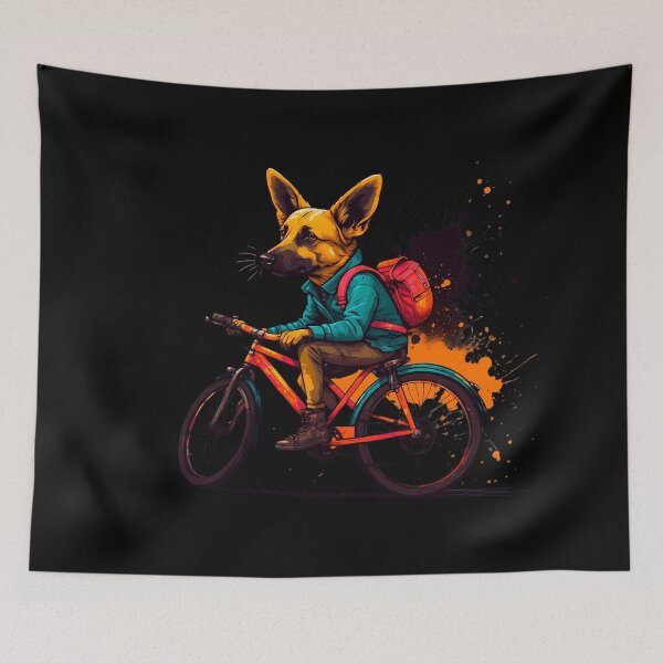 Item preview, German Sheppard dog on a bike designed and sold by Furrifico.