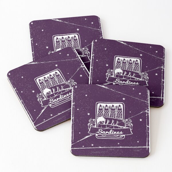 Item preview, Sardines in a tin purple distressed poster designed and sold by piedaydesigns.