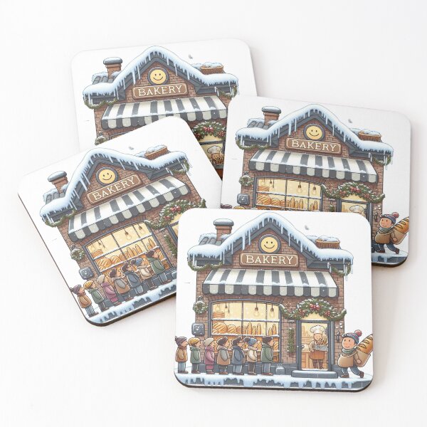 Item preview, Cozy Christmas Bakery Scene with Holiday Spirit designed and sold by LavIsInTheAir.