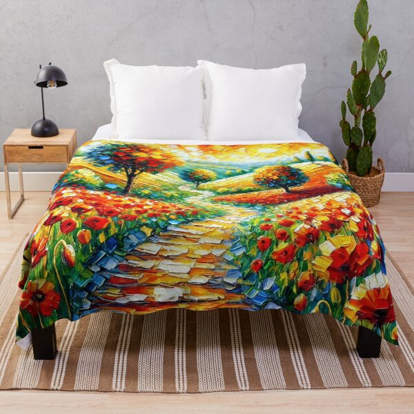 Item preview, Poppy Field Path 2 - Colorful Abstract Landscape designed and sold by ChrisButler.