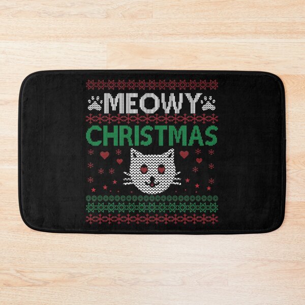 Artikelvorschau, Meowy Christmas Weihnachtspullover mit gestrickter Katze entworfen und verkauft von thisisalearcila.