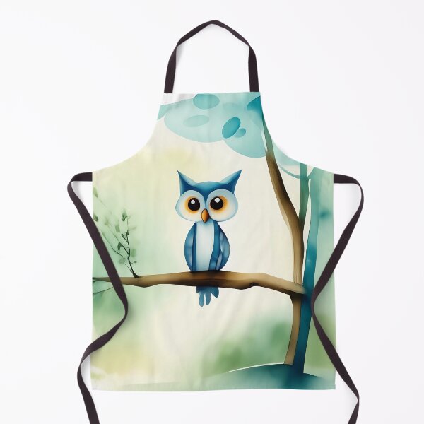 Item preview, Blue Owl on a Tree Branch designed and sold by Twittlefish.