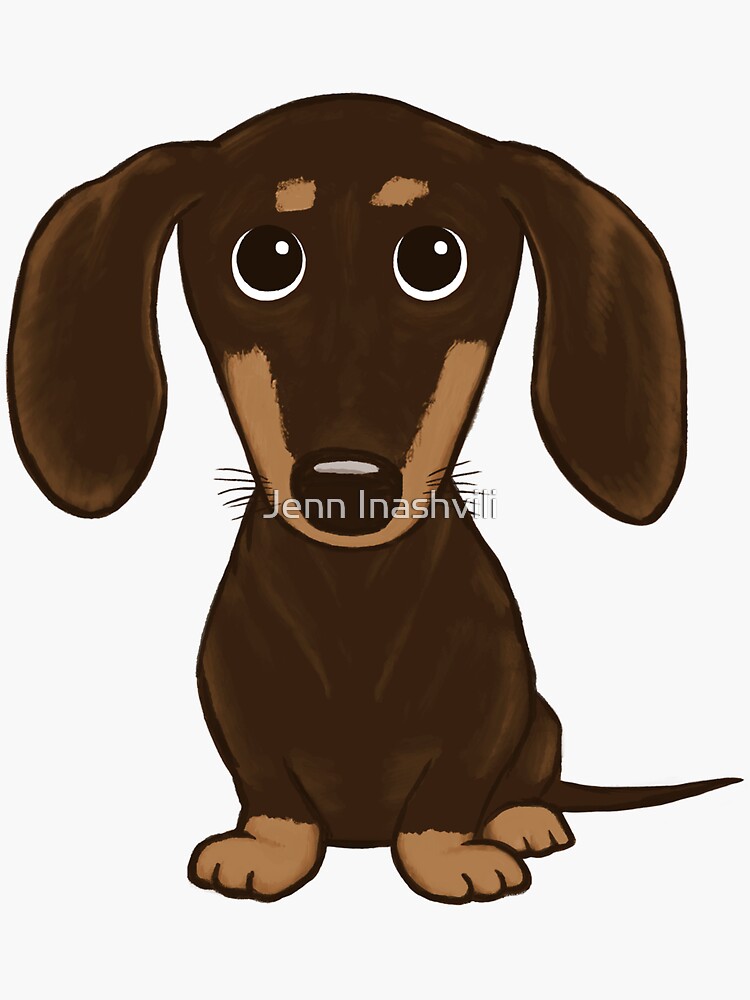 Cute Chocolate Dachshund | Cartoon Wiener Dog by ShortCoffee