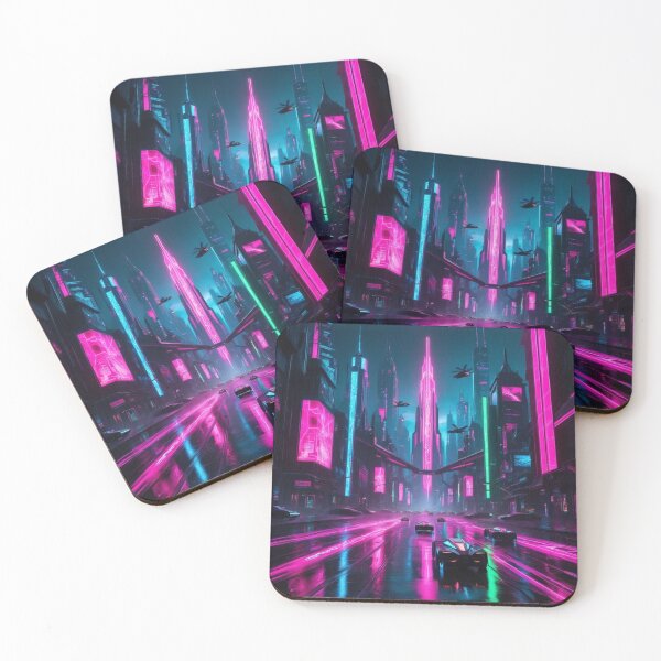 Item preview, Cyberpunk Cityscape - Neon Future Vibes designed and sold by KaminnoArt.