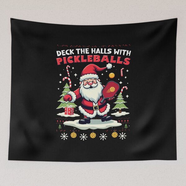 Item preview, Deck The Halls With Pickleballs Pickleballs Funny Sarcastic designed and sold by ArtFromBeyond.