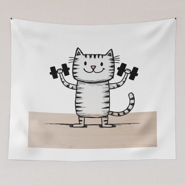 Item preview, Feline Workout Warrior designed and sold by uapparel.