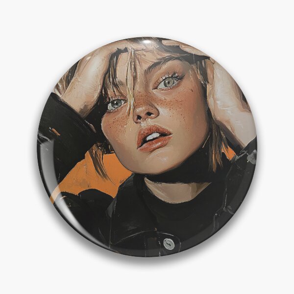 Item preview, Modern Muse – Hipster Lady Portrait Painting designed and sold by Junkie Ai.