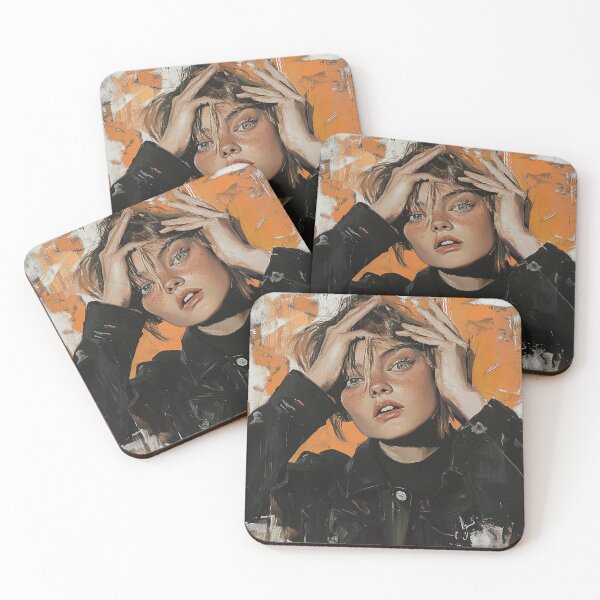 Item preview, Modern Muse – Hipster Lady Portrait Painting designed and sold by Junkie Ai.