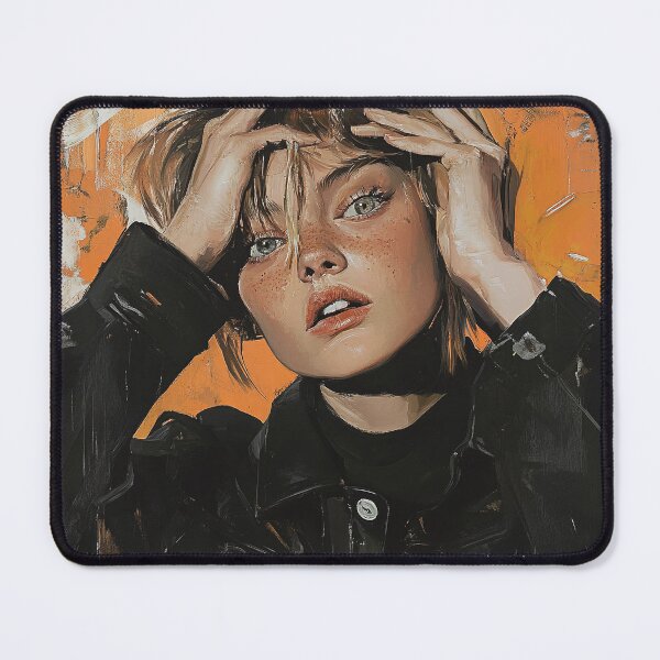 Item preview, Modern Muse – Hipster Lady Portrait Painting designed and sold by Junkie Ai.