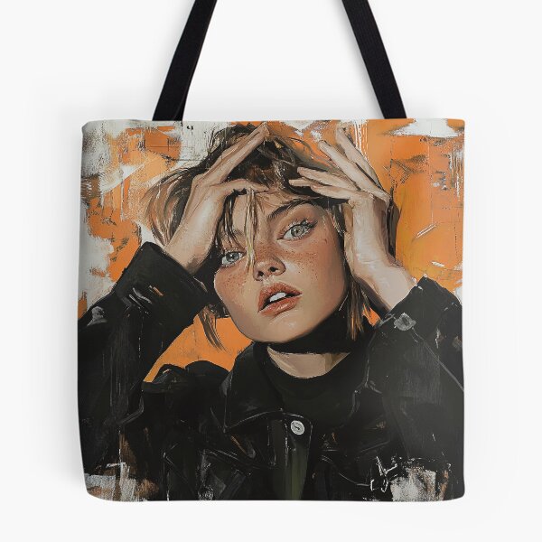 Item preview, Modern Muse – Hipster Lady Portrait Painting designed and sold by Junkie Ai.