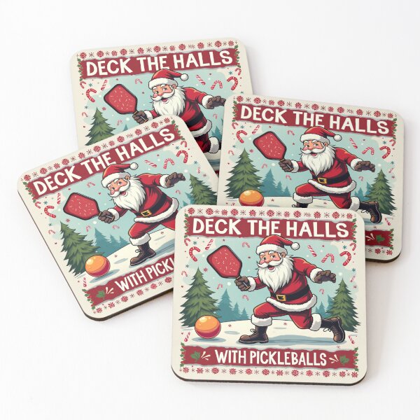 Item preview, Deck The Halls With Pickleballs Pickleballs Funny Sarcastic designed and sold by ArtFromBeyond.