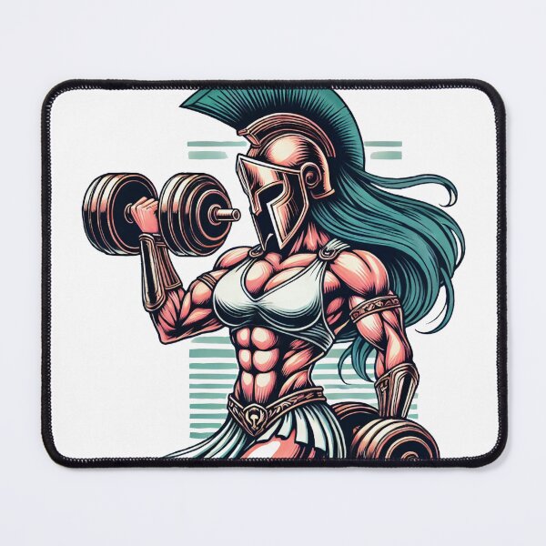 Item preview, Strong Spartan female warrior lifting weights designed and sold by JonelleTshirts.