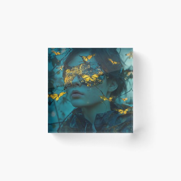 Item preview, Butterfly Dreams – Surrealist Portrait of a Young Woman designed and sold by Junkie Ai.